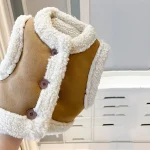 [80-130cm] フェイクムートン ボアコート - Image 2