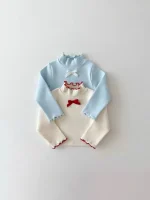 [73-120cm]リボン フリル インナー シャツ - Image 7