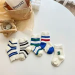 [GOODS] 韓国風 英字ボーダー ソックス 5点セット - Image 6