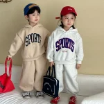 [80-150cm] 英字プリント ボア付き セットアップ - Image 10