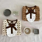 [66-90cm] リボンコーデュロイ ロンパース - Image 3