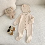 [66-90cm] 熊デザイン ボンネット オールインワン - Image 10