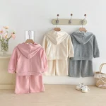 [80-130cm]セットアップ シンプル フード付き カジュアル 二点セット - Image 2