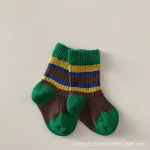 [GOODS] カラー切り替え ボーダー ソックス