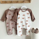 [66-90cm]熊プリント オールインワン - Image 8
