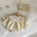 [66-90cm]フリル襟 ロンパース - Image 8