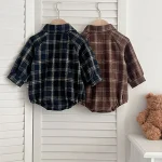 [66-100cm] チェック 犬柄 ロンパース - Image 9