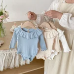 [66-90cm]ロンパース フリル襟 肌触り良い ベビー服 - Image 6