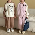 [80-150cm]カラー切り替え カジュアル セットアップ - Image 6