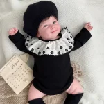 [66-90cm] フラワー襟 ロンパース - Image 11