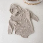 [66-90cm] フーディシンプル ロンパース - Image 14