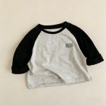 [80-130cm]長袖Tシャツ キッズ 配色 カジュアル - Image 5
