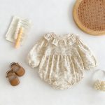 [66-90cm]ベビー 女の子 ロンパース 花柄 スウィート