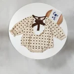 [66-90cm] リボンコーデュロイ ロンパース - Image 4