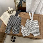 [73-100cm] ボーダー サロペット タイツ - Image 9