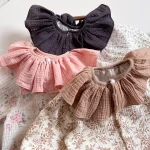 [66-90cm] フリル襟リネン オールインワン - Image 5