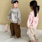 [80-150cm] 英字プリント トレーナー - Image 2