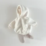 [66-90cm] 韓国風 フード付き フリース ロンパース