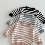 [80-130cm] ボーダー クールネック トップス - Image 16