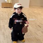 [90-140cm]プリント 裏起毛 フード付き パーカー+パンツ セットアップ - Image 3