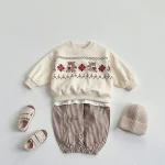 [80-130cm] ストライプ パンツ - Image 2