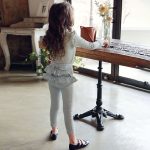 [90-150cm]デニムパンツ フリル付き 7分丈 カジュアル 履きやすい ボトムス - Image 3