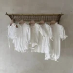 [66-90cm] ワッフル ロンパース - Image 5