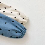 [66-100cm]オールインワン 丸襟 ハート柄 おしゃれ ロンパース - Image 15