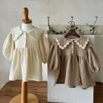 [73-100cm] デイジー襟 ワンピース - Image 2