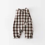[73-100cm]オールインワン チェック柄 可愛い ベビー服 - Image 2