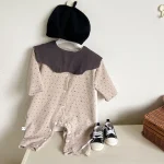 [66-90cm]オールインワン 犬ORリボンORウサギ柄 肌触り良い ベビー服