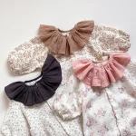 [66-90cm] フリル襟リネン オールインワン - Image 6