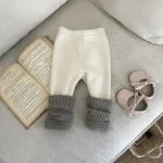 [66-100cm] カラー切り替え レギンス