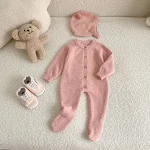 [66-90cm] 熊デザイン ボンネット オールインワン - Image 13