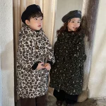 [80-140cm] レオパード ロングコート
