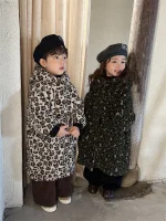 [80-140cm] レオパード ロングコート