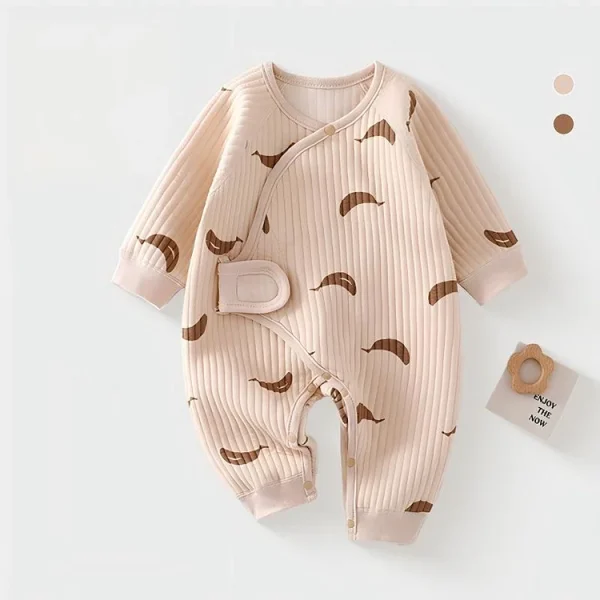 [52-80cm]オールインワン バナナ柄 肌触り良い おしゃれ ベビー服