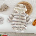 [66-90cm] 熊柄 オールインワン - Image 2