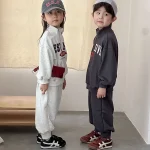 [80-130cm] 英字 ハーフジッパー セットアップ - Image 13