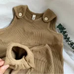 [80-130cm] レトロ シンプル サロペット - Image 4