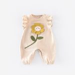 [66-90cm]オールインワン フラワー ノースリーブ おしゃれ ベビー服 - Image 2
