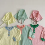 [66-90cm] ショール付き バイカラー オールインワン - Image 4