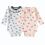 [66-90cm] フリル襟 リボン ロンパース - Image 9