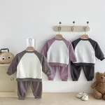 [73-110cm] ポケット付き 英字&熊柄 セットアップ - Image 13