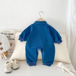 [66-100cm] 犬刺繡 デニム オールインワン - Image 12