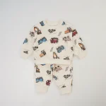 [80-130cm] 車プリント カジュアル セットアップ