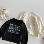 [80-130cm] 英字 プリントプルオーバー トレーナー - Image 14