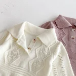 [66-100cm] ポロ ゲーブル編み オールインワン - Image 13