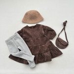 [80-130cm] INS映え レトロ コーデュロイ ワンピース - Image 13