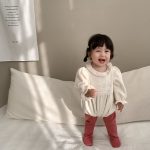 [66-90cm]レース 花刺繡 ロンパース - Image 3